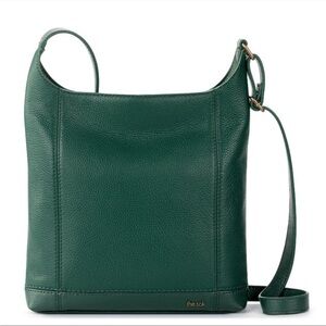 The Sak de Young Leather Crossbody Bag in Pine Green